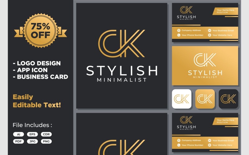 Letters C K Luxury Monogram Logo Logo Template