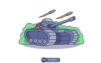 Military Tank Vector Illustration