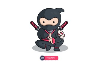 Ninja With Double Katana Sword