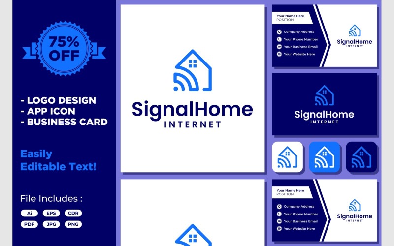 Signal Home Smart House Technology Logo Template