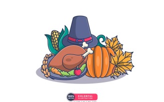 Thanksgiving Celebration Vector Illustration