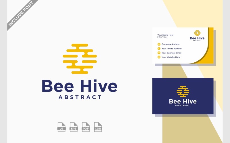 Bee Hive Honey Comb Abstract Logo Logo Template