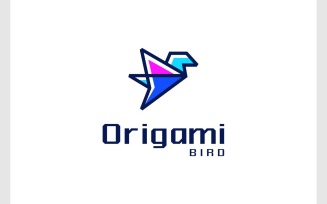 Fly Bird Origami Geometric Logo