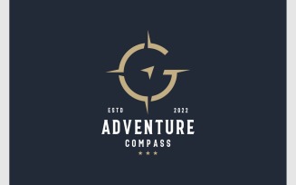 Letter G Compass Navigation Adventure Logo