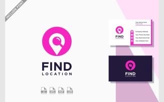 Location Pin Map Find Search Magnifying Glass Logo