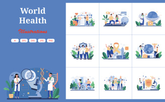 M604_World Health Day Illustration Pack