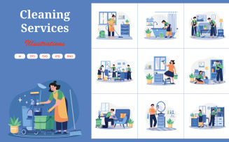 M606_Cleaning Services Illustration Pack