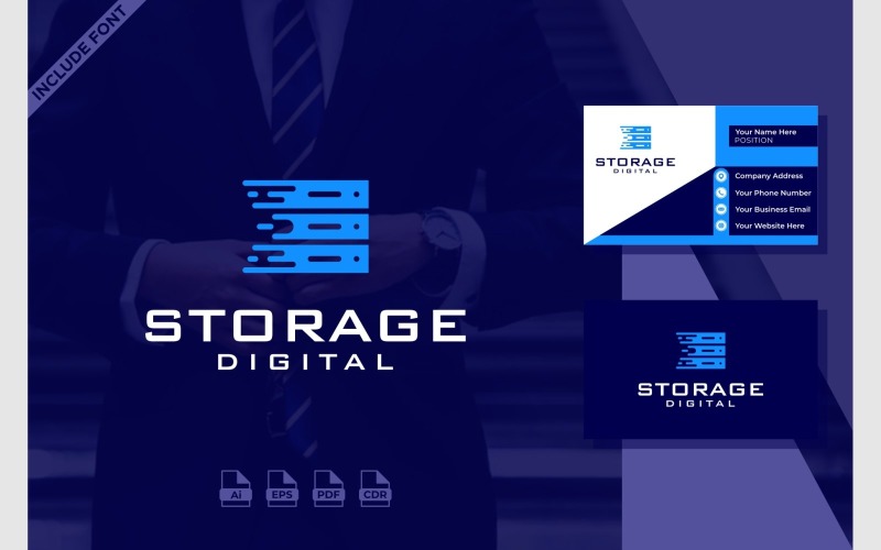 Storage Server Database Digital Technology Logo Logo Template