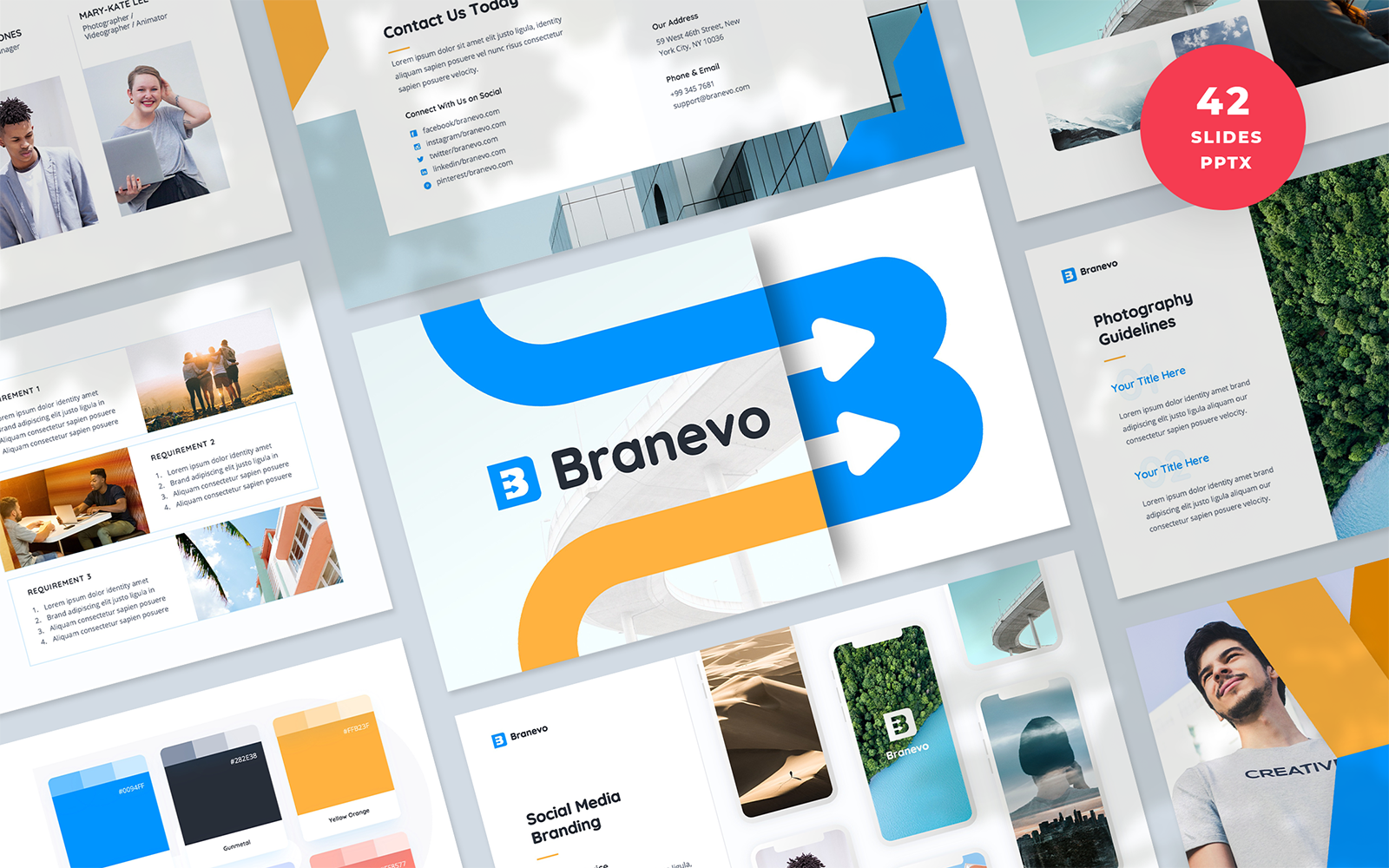 Branevo - Brand Identity Guidelines Presentation PowerPoint Template