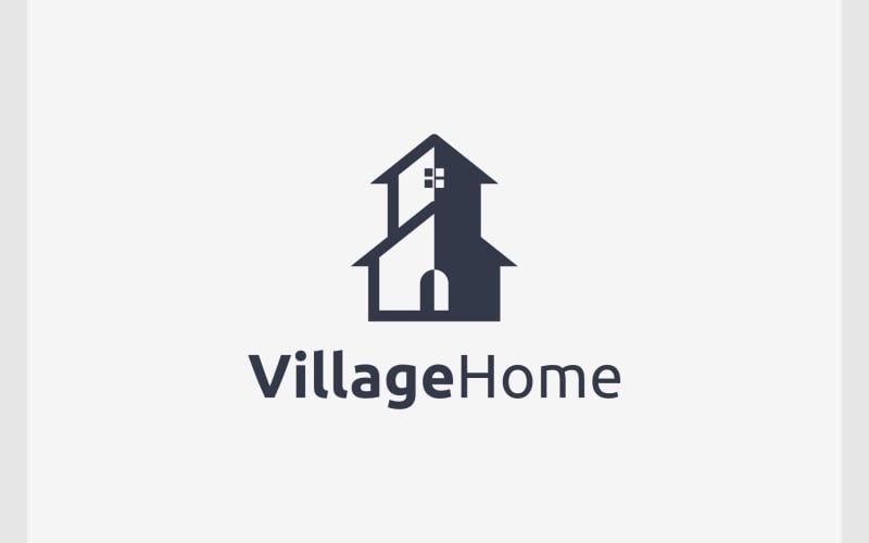 Home House Building Simple Logo Logo Template