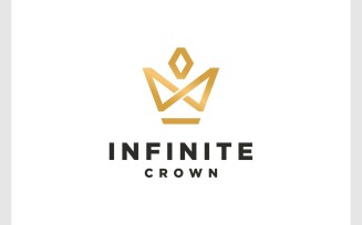 Infinity Crown Gold Luxury Logo