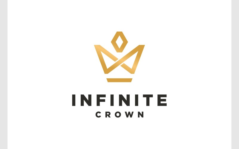 Infinity Crown Gold Luxury Logo Logo Template