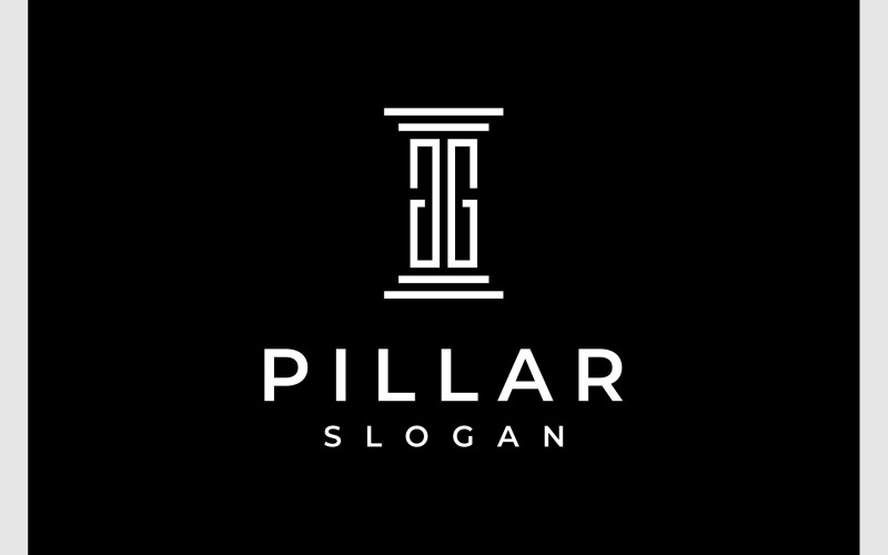 Letter GG Initials Pillar Law Logo Logo Template