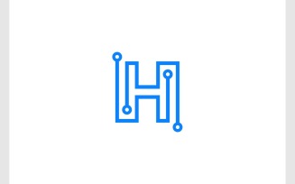 Letter H Circuit Technology Logo