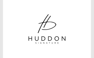 Letter H D Signature Handwritten Font Logo