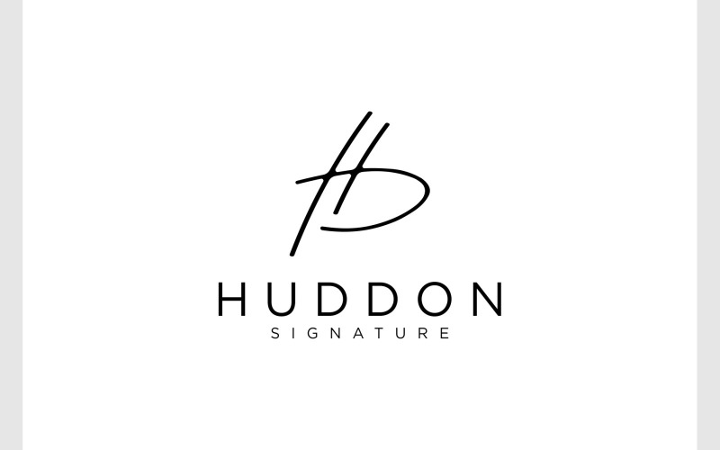 Letter H D Signature Handwritten Font Logo Logo Template