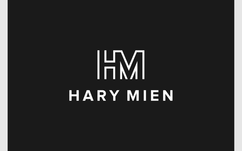 Letter H M Initials Simple Logo Logo Template