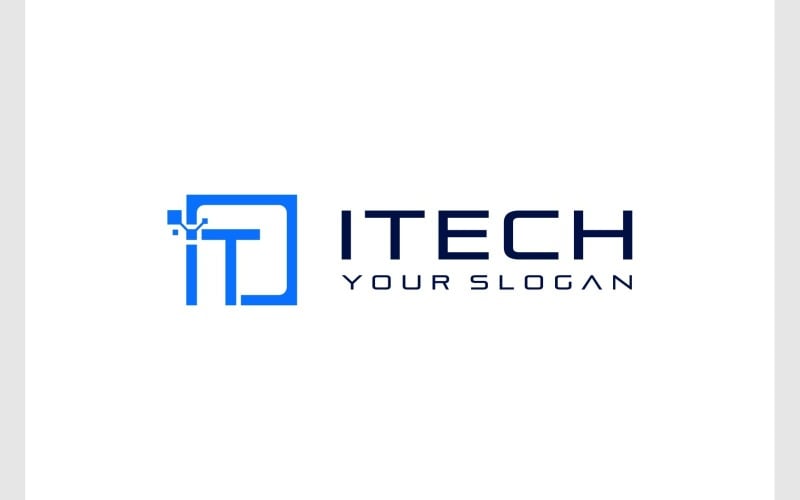 Letter IT Technology Digital Logo Logo Template