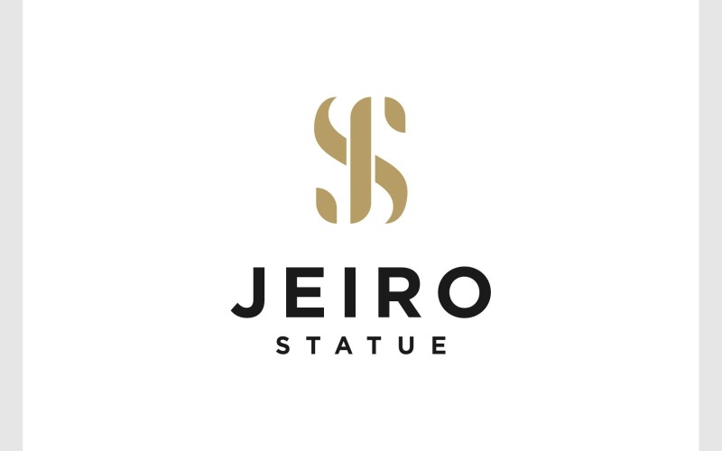 Letter JS Initials Gold Luxury Logo Logo Template