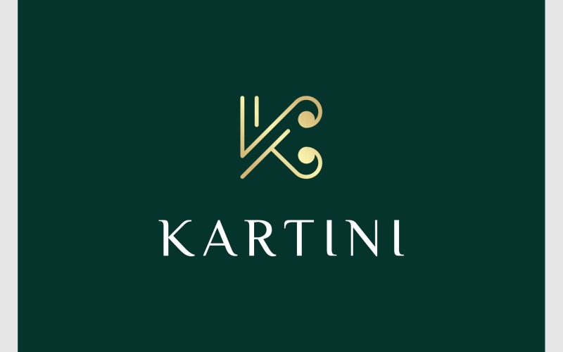 Letter K Initial Gold Luxury Logo Logo Template