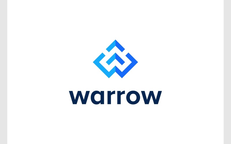 Letter W Arrow Up Modern Logo Logo Template