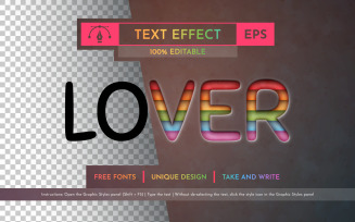 Lover - Editable Text Effect, Font Style