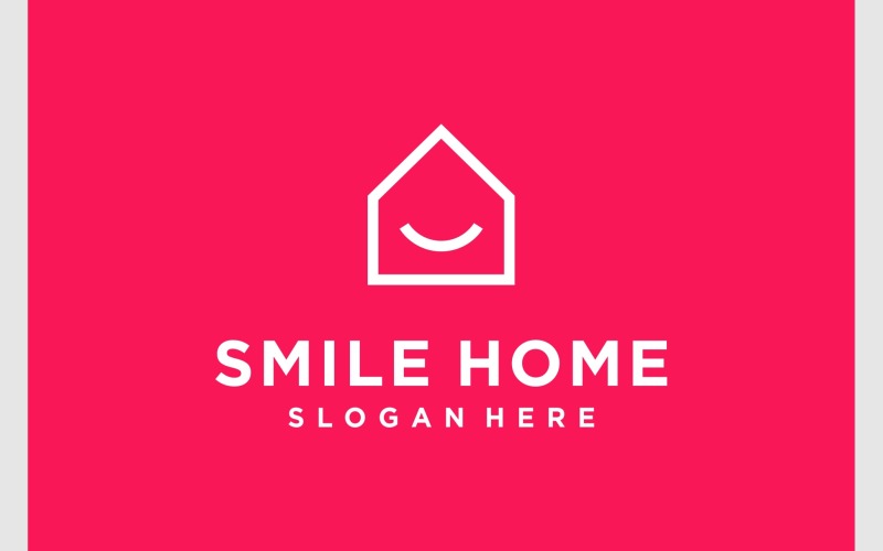 Smile Home Happy House Logo Logo Template