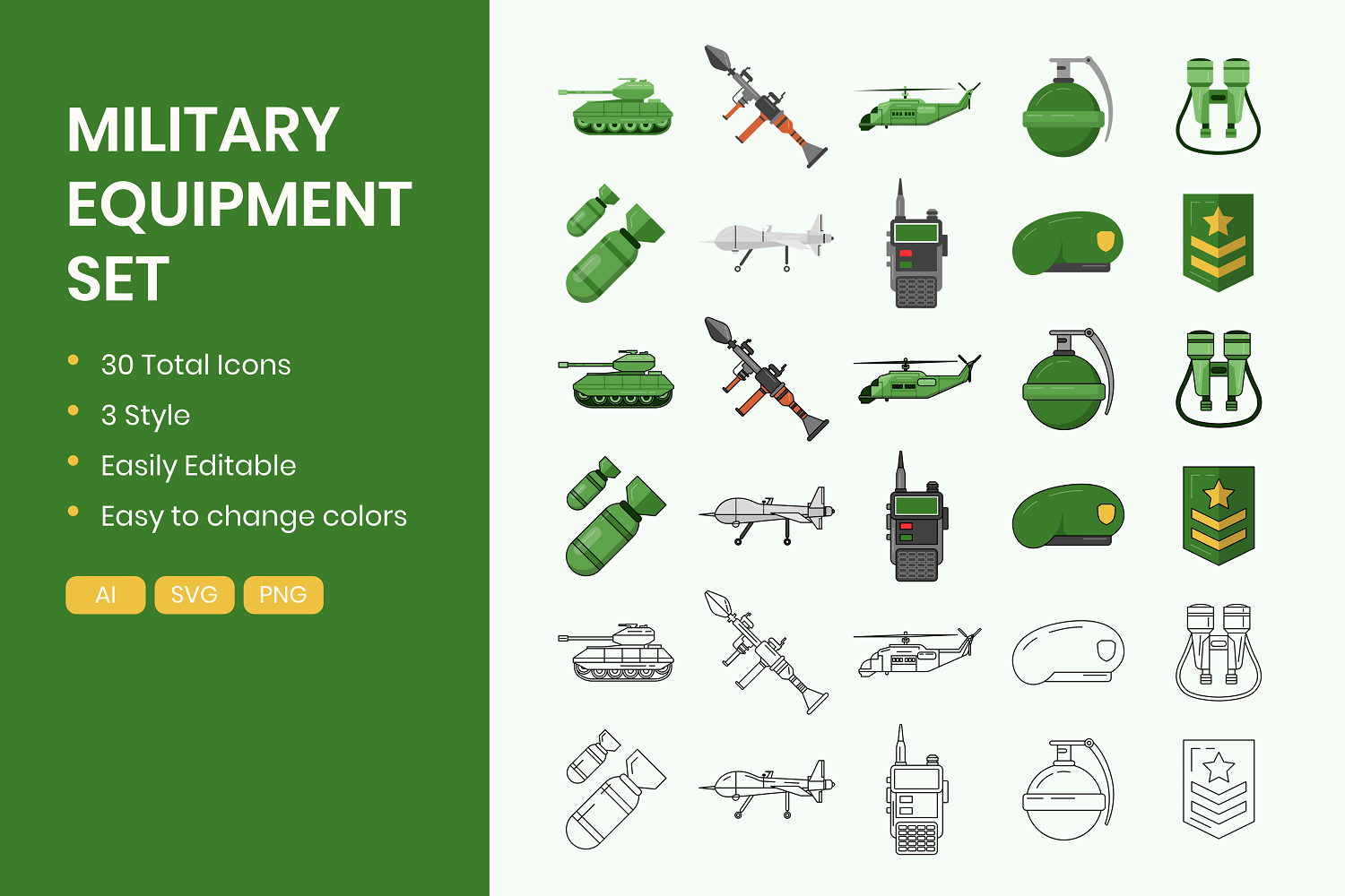 Kit Graphique #378472 Military Icons Divers Modles Web - Logo template Preview