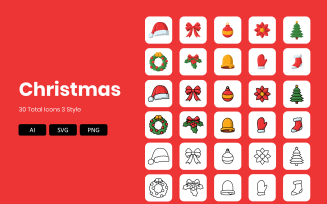 Christmas Element Icons set
