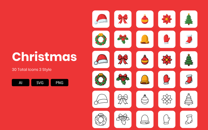 Christmas Element Icons set Icon Set