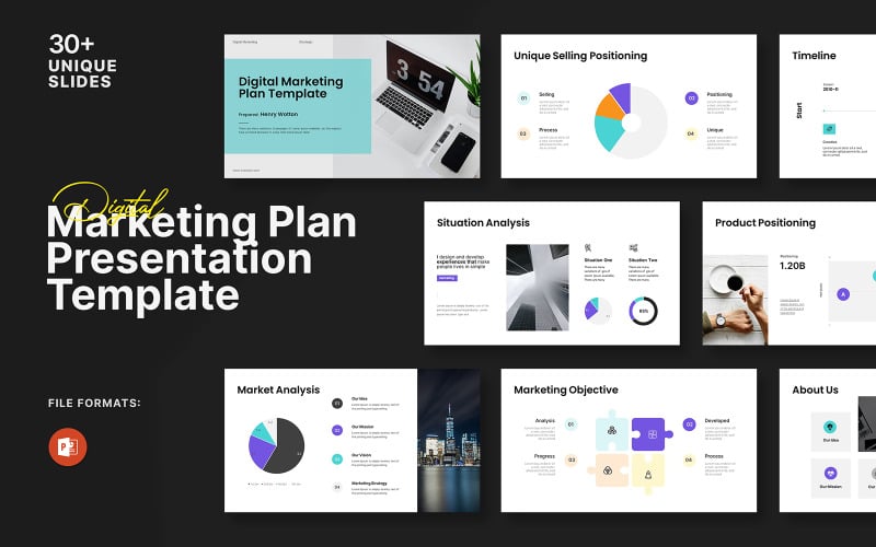 Digital Marketing Plan Powerpoint Template PowerPoint Template