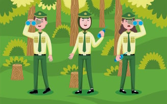 Forest Ranger Vector Illustration