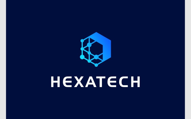 Hexagon Startup Technology Digital Logo Logo Template