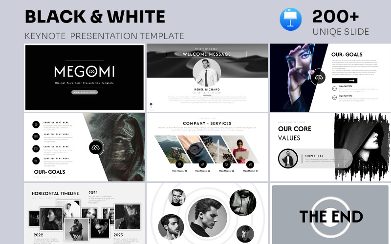 Megomi Minimal Keynote Presentation Template Keynote Template