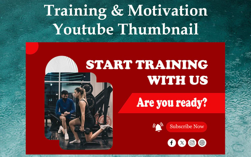 Motivational Video and Training - YouTube Thumbnail Design -009 Social Media