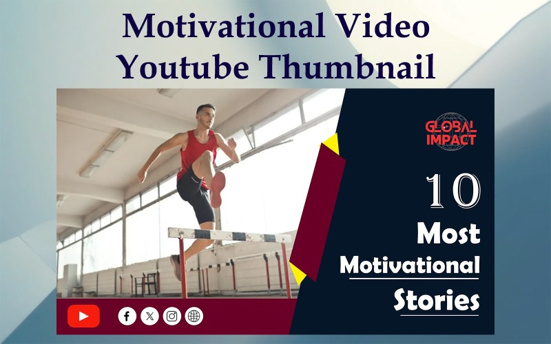 Motivational Video - YouTube Thumbnail Design -004 Social Media