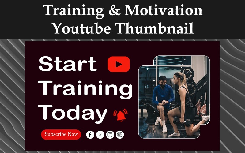 Training and Motivational Video - YouTube Thumbnail Design -008 Social Media