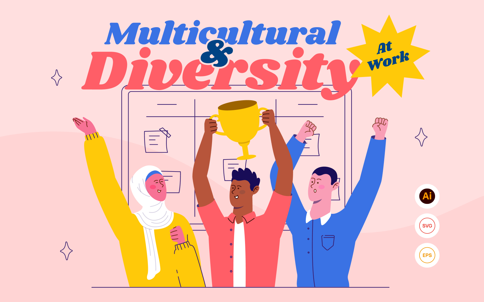 Kit Graphique #378552 Multicultural Ensemble Divers Modles Web - Logo template Preview