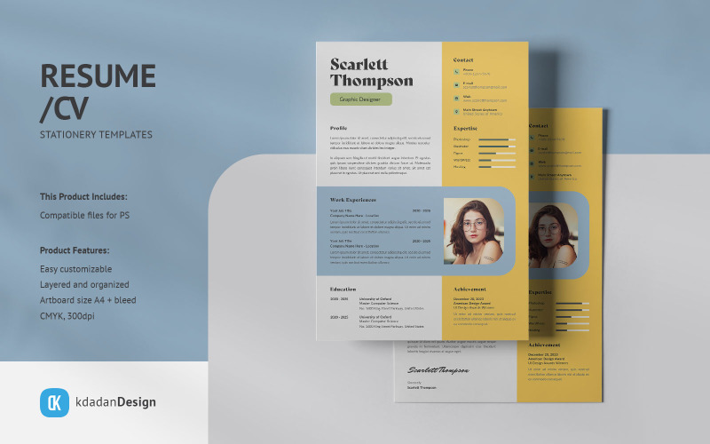 Resume / CV PSD Design Templates Vol 207 Resume Template
