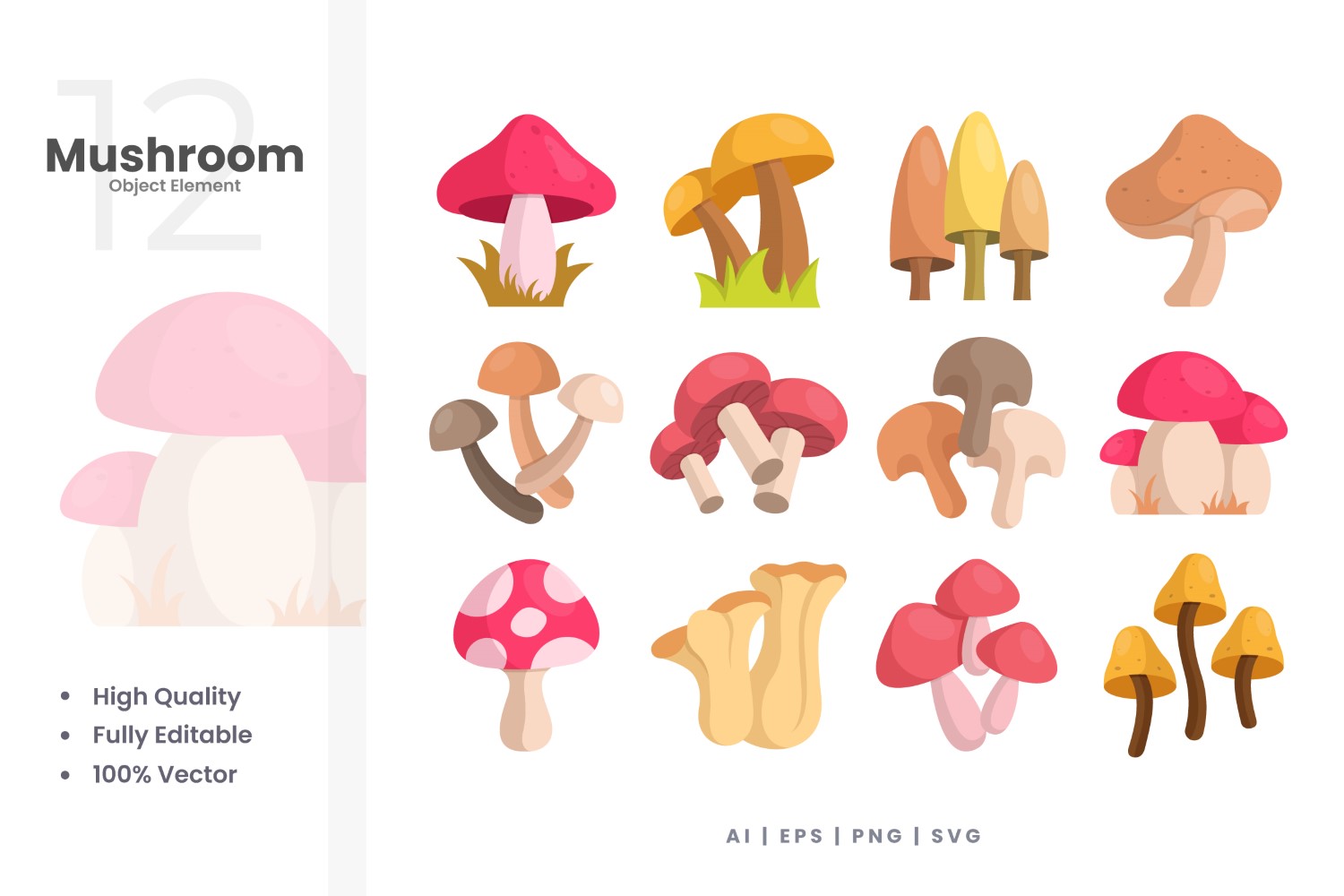 Kit Graphique #378606 Color Mushroom Web Design - Logo template Preview