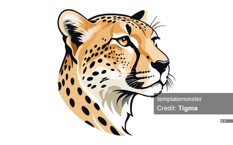 Majestic Cheetah: Scalable Vector Head Vector Graphic