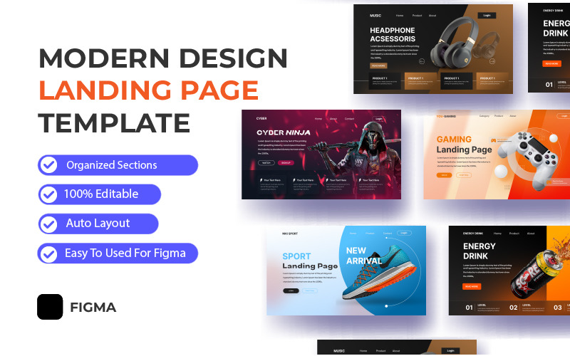 Modern Design Landing Page e-commerce UI Element