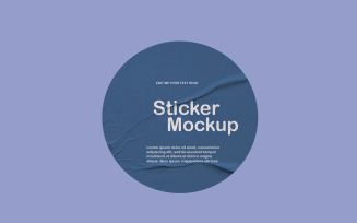 Round Sticker Mockup PSD Template 3