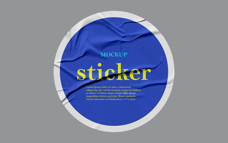 Round Sticker Mockup PSD Template.10 Product Mockup