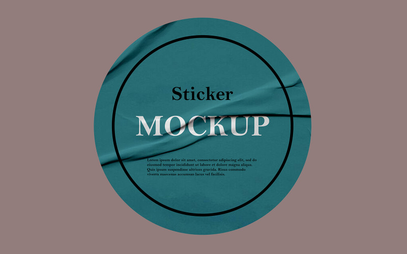Round Sticker Mockup PSD Template.11 Product Mockup