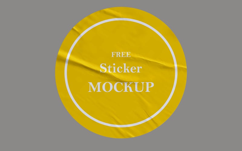 Round Sticker Mockup PSD Template.14 Product Mockup