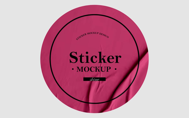 Round Sticker Mockup PSD Template.5 Product Mockup
