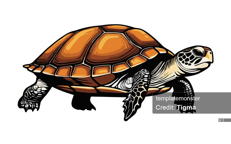 Serene Turtle: Minimalist Vector Art Vector Graphic