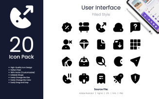 User Interface Icon Pack Filled Style 2