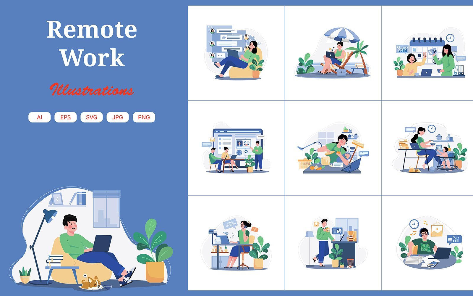 Template #378765 Remote Work Webdesign Template - Logo template Preview